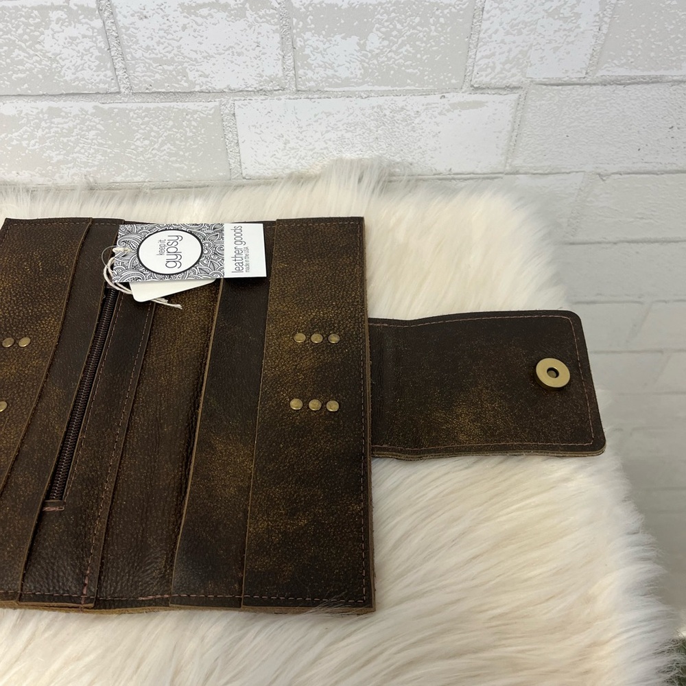 Keep It Gypsy Upcycled Leopard Leather Large Wallet - Picture 7 of 7